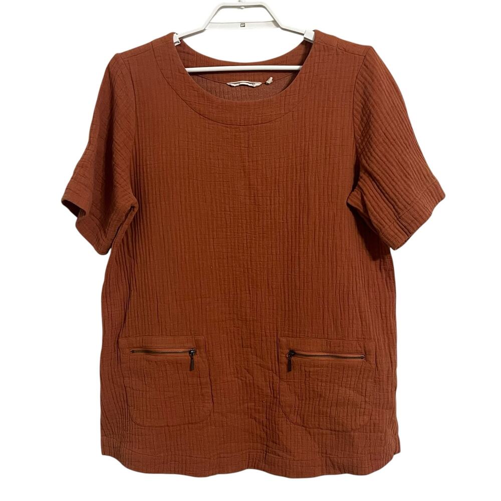 Soft Surroundings Cotton Blend Soft Tunic Top Rust